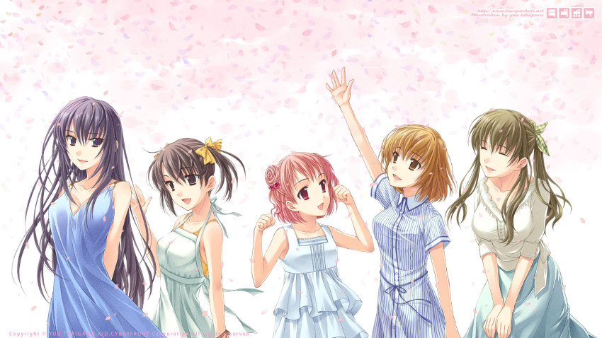 5girls, akanegasaki_sora, casual, ever_17, highres, komachi_tsugumi, matsunaga_sara, mother_and_child