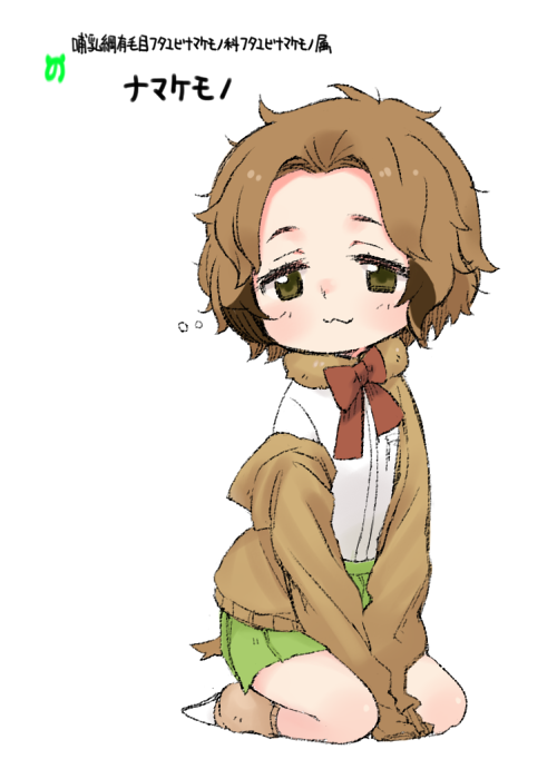 10s, 1girl, :3, blush, breast_pocket, brown_eyes, brown_hair, brown_legwear