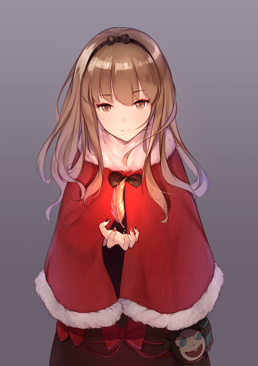 10s, 1girl, absurdres, bad_id, bad_pixiv_id, black_bow, black_hairband, black_nails