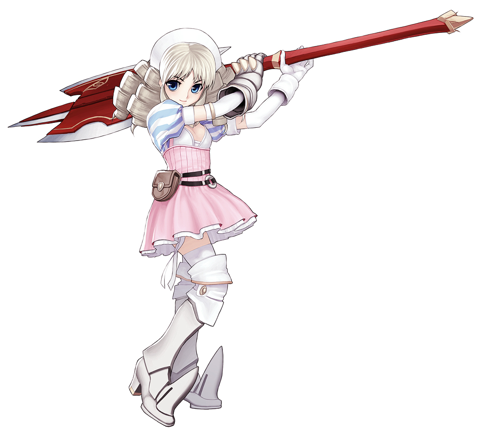 00s, 1girl, armor, armored_dress, axe, battle_axe, belt, blue_eyes