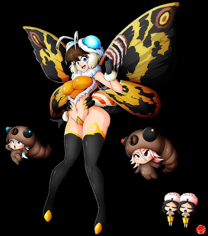 5girls, baby, blue_eyes, blue_hair, brown_eyes, brown_hair, bug, caterpillar