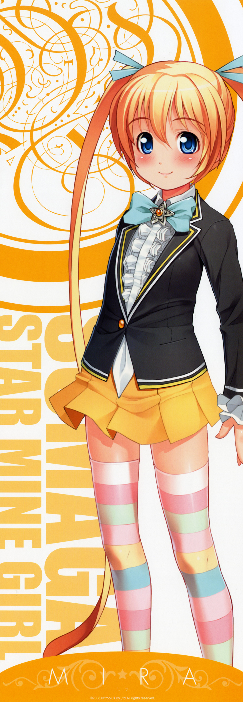 1girl, absurdres, blue_bow, blue_bowtie, blue_eyes, bow, bowtie, character_name