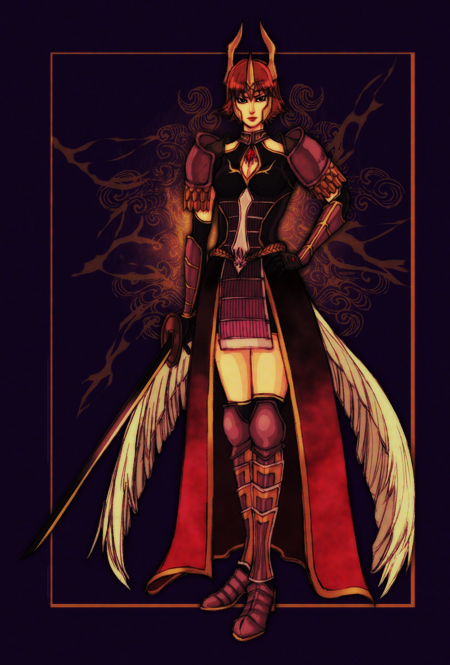 1girl, alternate_costume, armor, brown_hair, female_focus, sakazuki_(artist), sakazuki_(ikaryoisari), sengoku_musou