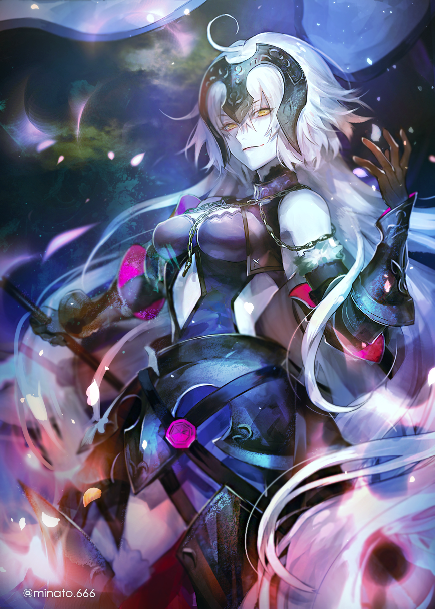 1girl, absurdly_long_hair, ahoge, armor, armored_boots, armored_dress, black_gloves, boots