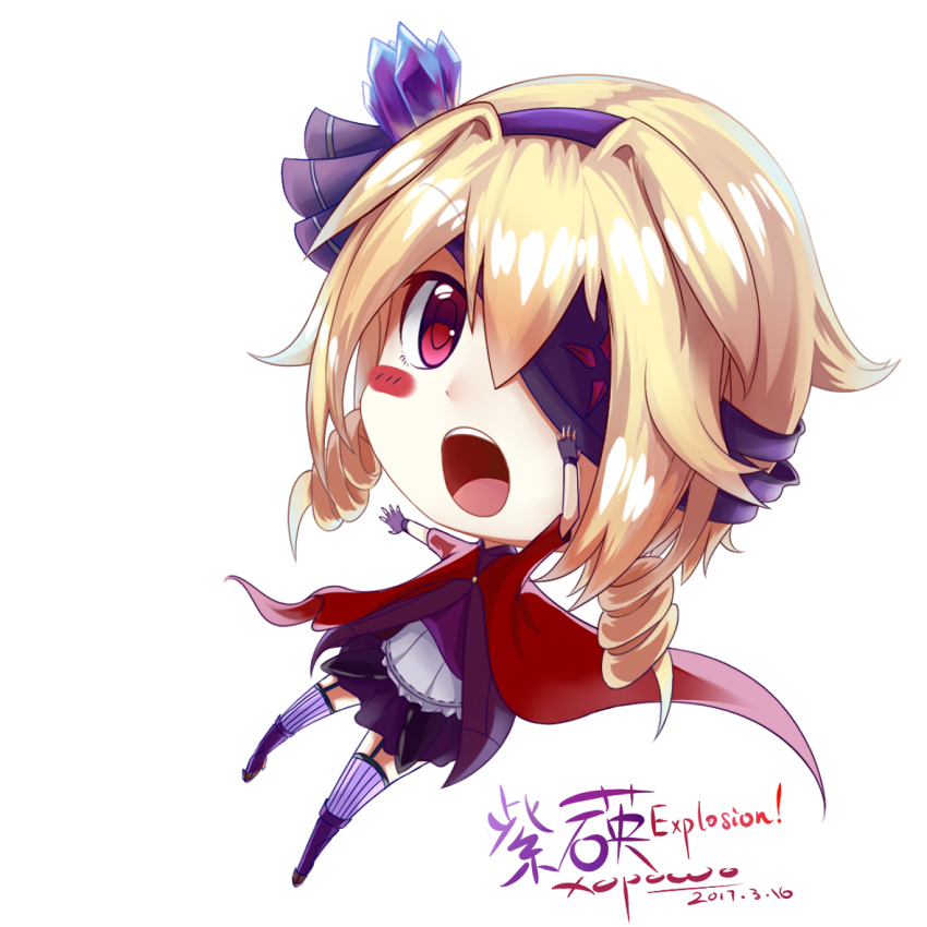 1girl, amethyst_(warship_girls_r), big_head, blonde_hair, blouse, boots, coat, drill_hair