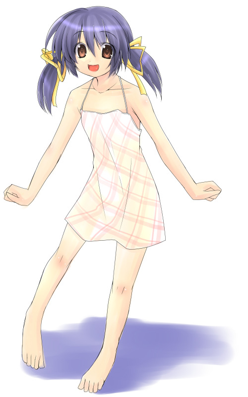 00s, barefoot, clannad, dress, ichino, legs, solo, sunohara_mei