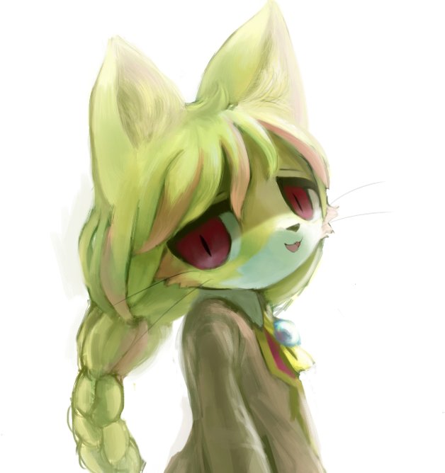 1girl, artist_request, blonde_hair, cat, cat_busters, female_focus, furry, furry_female