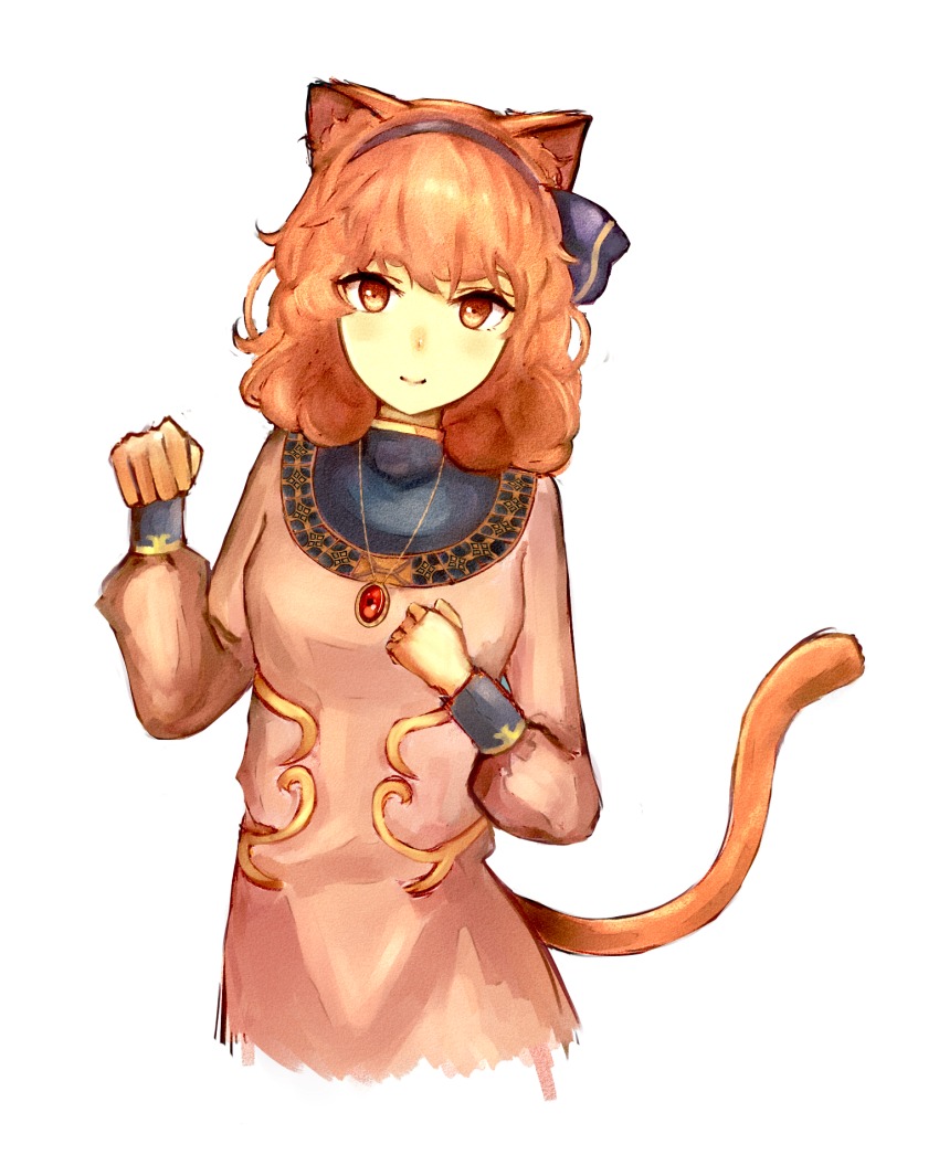 1girl, animal_ears, breasts, cat_ears, cat_tail, dress, female_focus, fire_emblem
