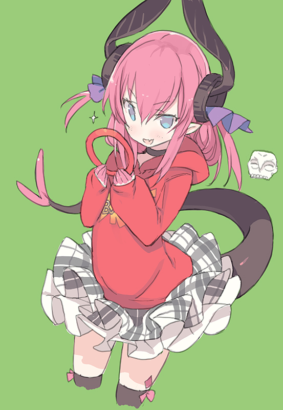 10s, 1girl, blade_(galaxist), blue_eyes, blush, circle_skirt, dragon_tail, elizabeth_bathory_(fate)