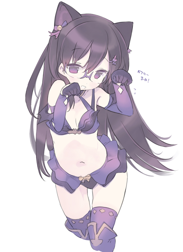 1girl, animal_ears, bikini, bikini_skirt, black_bikini, blade_(galaxist), blush, cat_ears