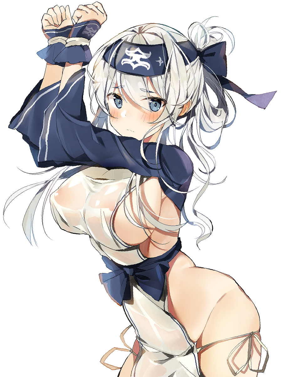 10s, 1girl, ainu, ainu_clothes, arms_up, bad_id, bad_pixiv_id, bdsm