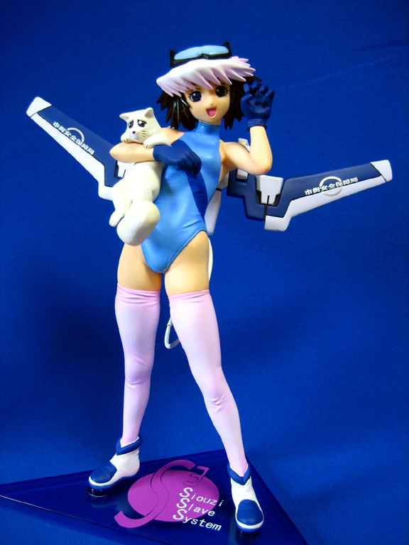 1990s_(style), 1girl, excel_saga, female_focus, figure, figure_(medium), gloves, goggles