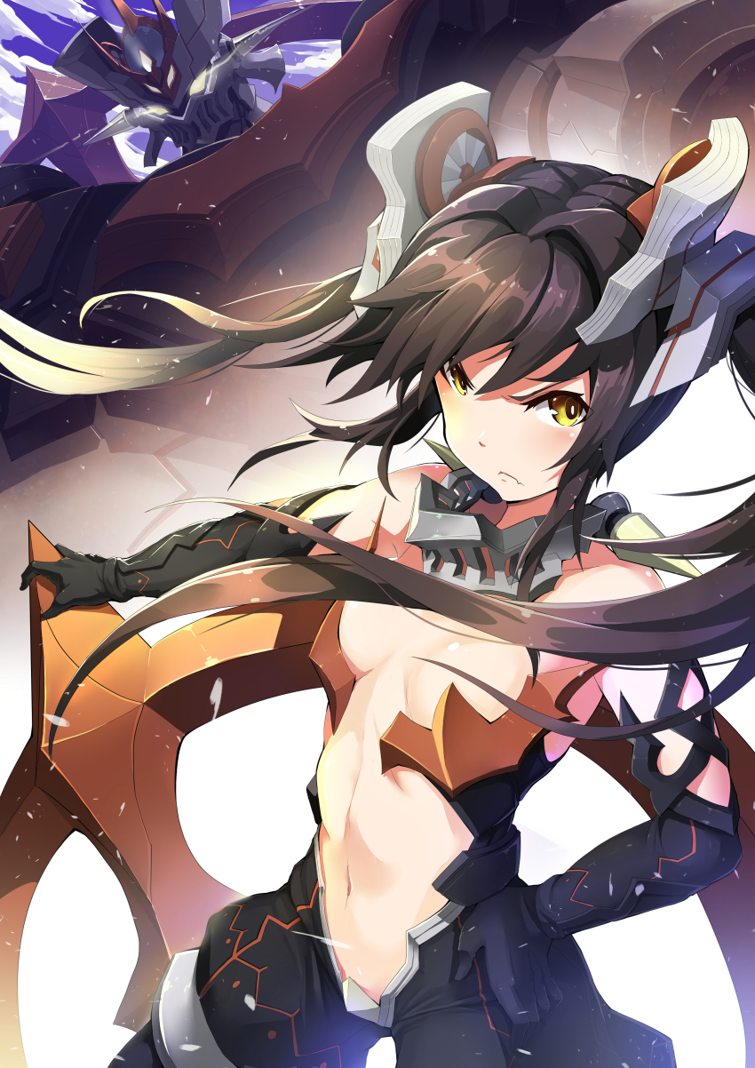 1girl, absurdres, breasts, character_request, female_focus, highres, mazinger_(series), mazinger_z_(mecha)