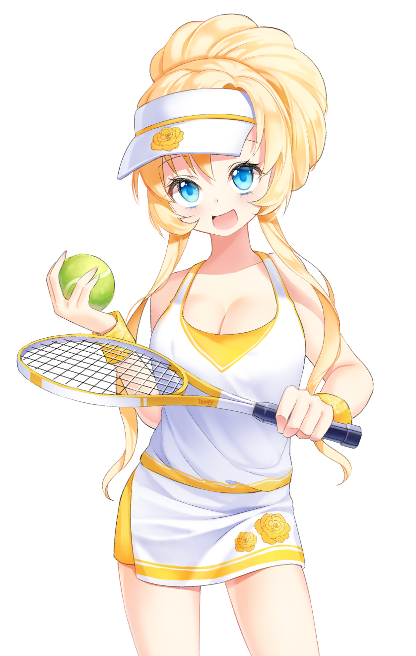 1girl, artist_name, bad_id, bad_pixiv_id, ball, bare_arms, bare_shoulders, blonde_hair