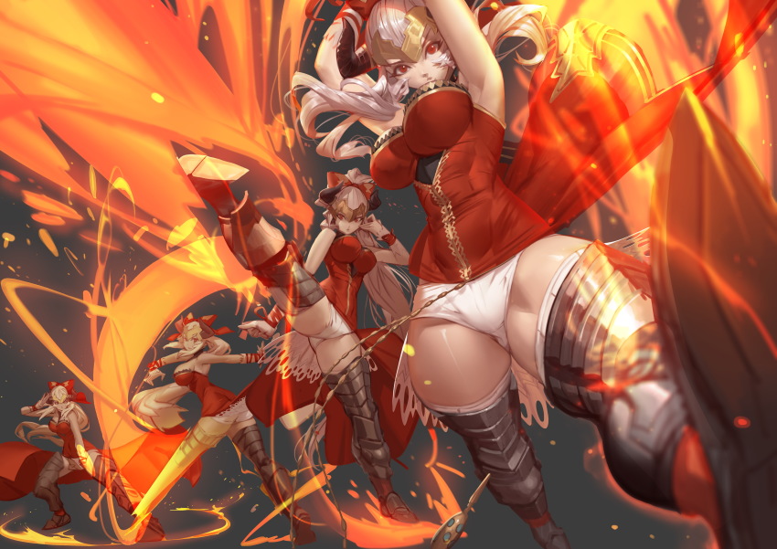 10s, 1girl, absurdres, aliza_(granblue_fantasy), breasts, fire, full_body, granblue_fantasy