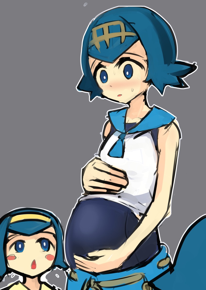 blue_eyes, blue_hair, dai0, harper_(pokemon), highres, lana_(pokemon), nintendo, pokemon
