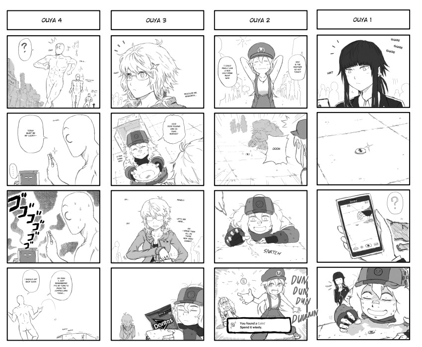 ?, comic, console-tan, doritos, glasses, hat, highres, money