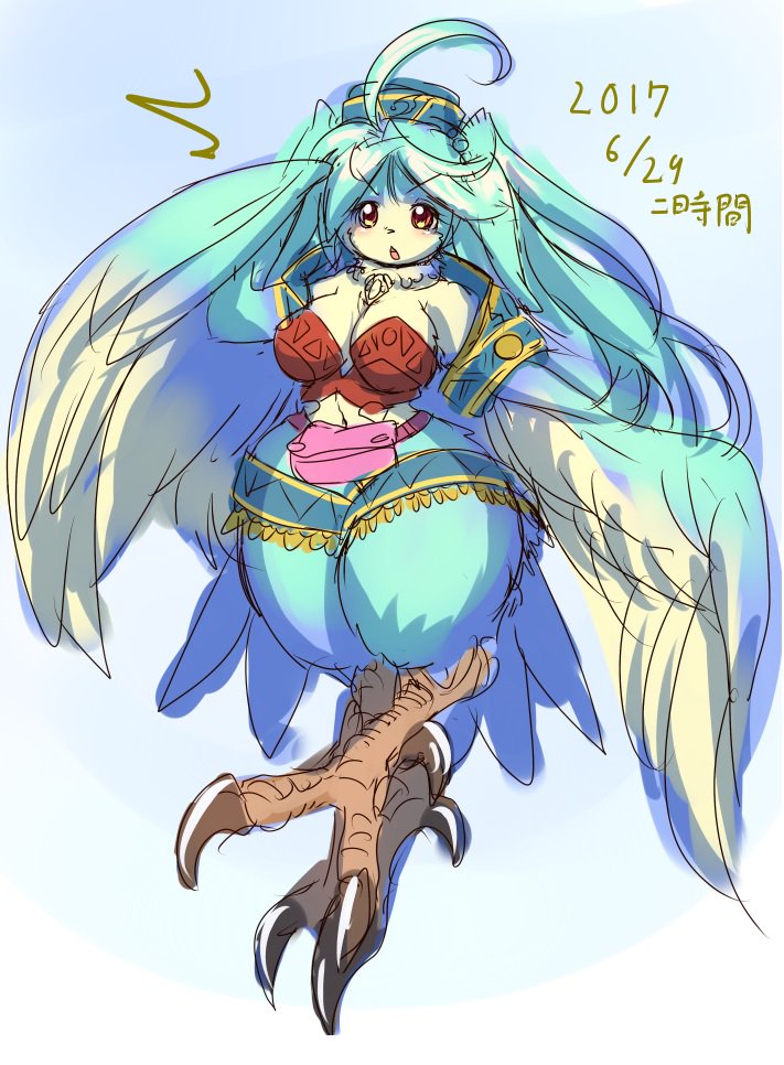 artist_request, bird, brown_eyes, furry, grey_hair, long_hair, winged_hands