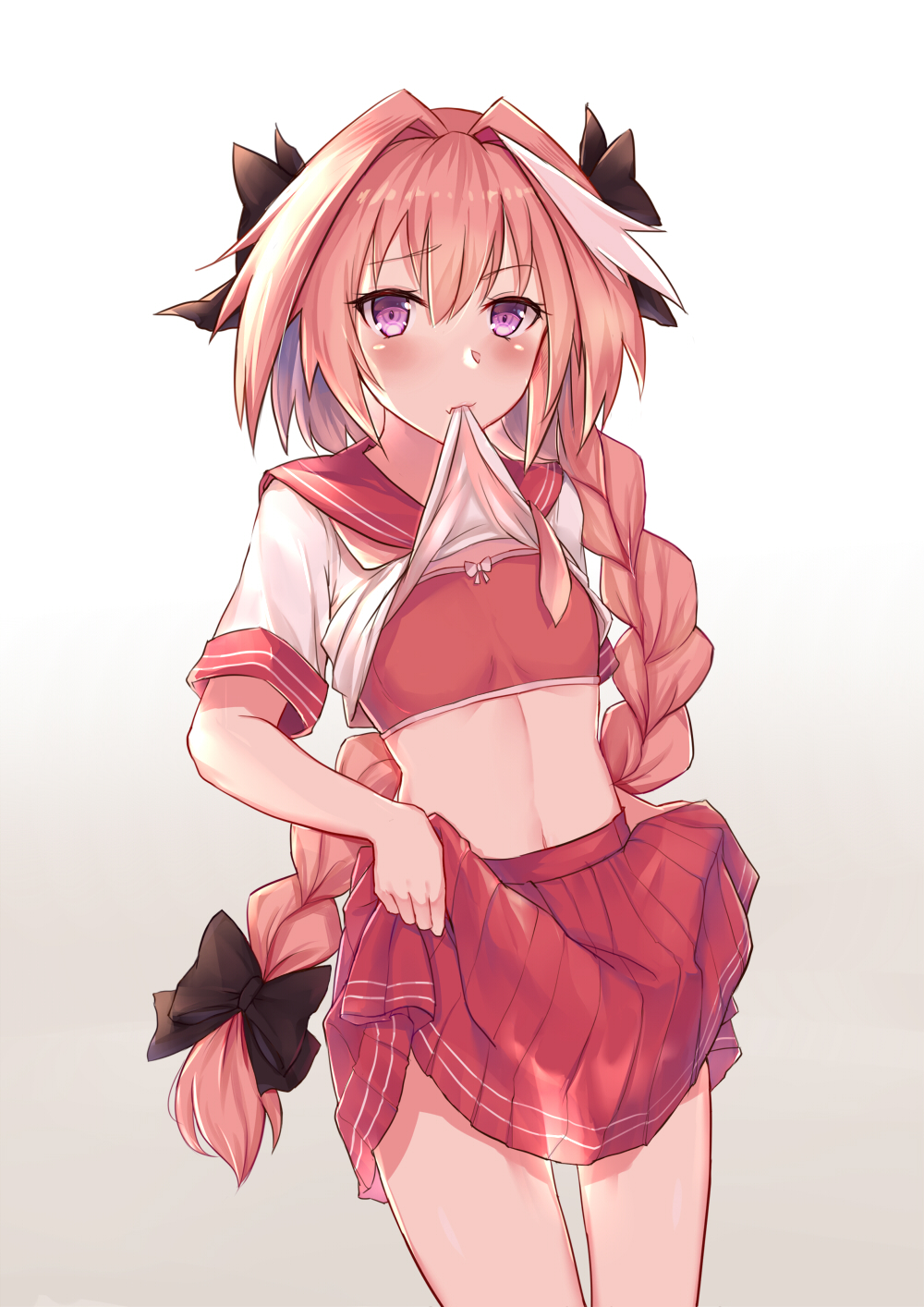 1boy, astolfo_(fate), astolfo_(sailor_paladin)_(fate), blush, bobo_(6630978), bra, braid, fang