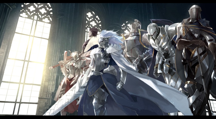2girls, 3boys, absurdres, agravain_(fate), armor, artoria_pendragon_(fate), artoria_pendragon_(lancer)_(fate), artoria_pendragon_(lancer)_(first_ascension)_(fate)