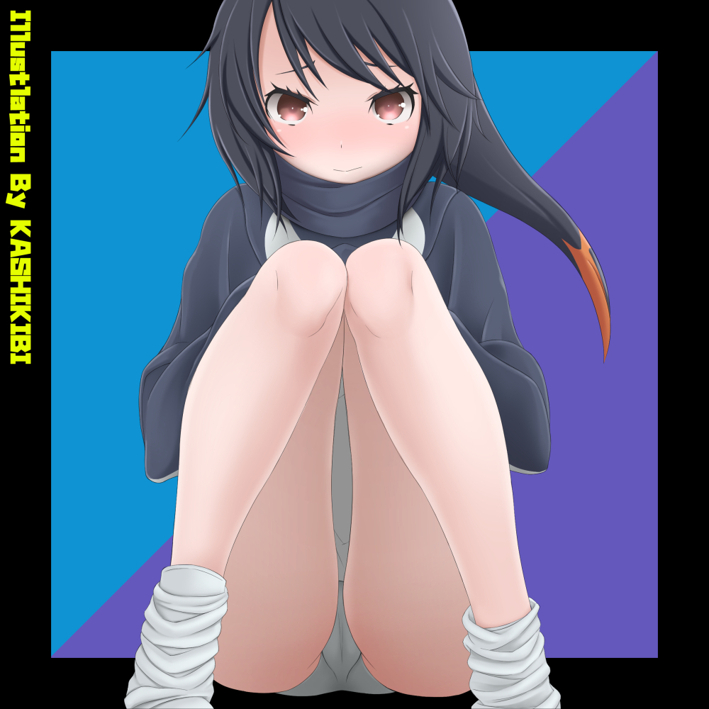 10s, 1girl, adelie_penguin_(kemono_friends), artist_name, bad_id, bad_pixiv_id, black_hair, cameltoe