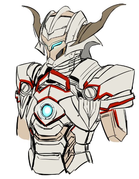 arc_reactor, armor, commentary_request, fake_horns, fate/apocrypha, fate_(series), full_armor, glowing