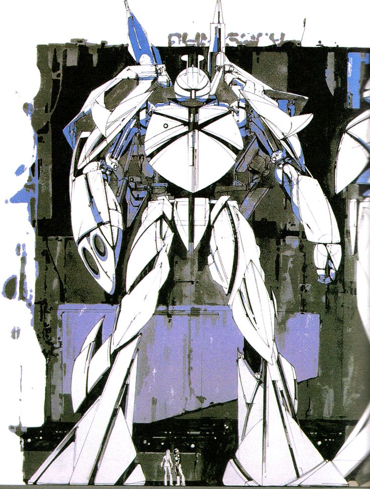 gundam, hangar, marker_(medium), mecha, mecha_focus, official_art, pilot, pilot_suit