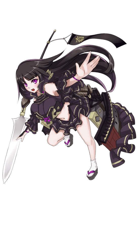 1girl, artist_request, bare_shoulders, black_hair, breasts, detached_sleeves, dutch_angle, female_focus