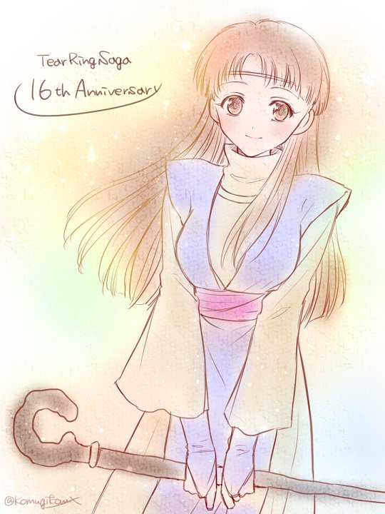 1girl, anniversary, artist_name, bad_id, bad_twitter_id, blush, brown_eyes, brown_hair