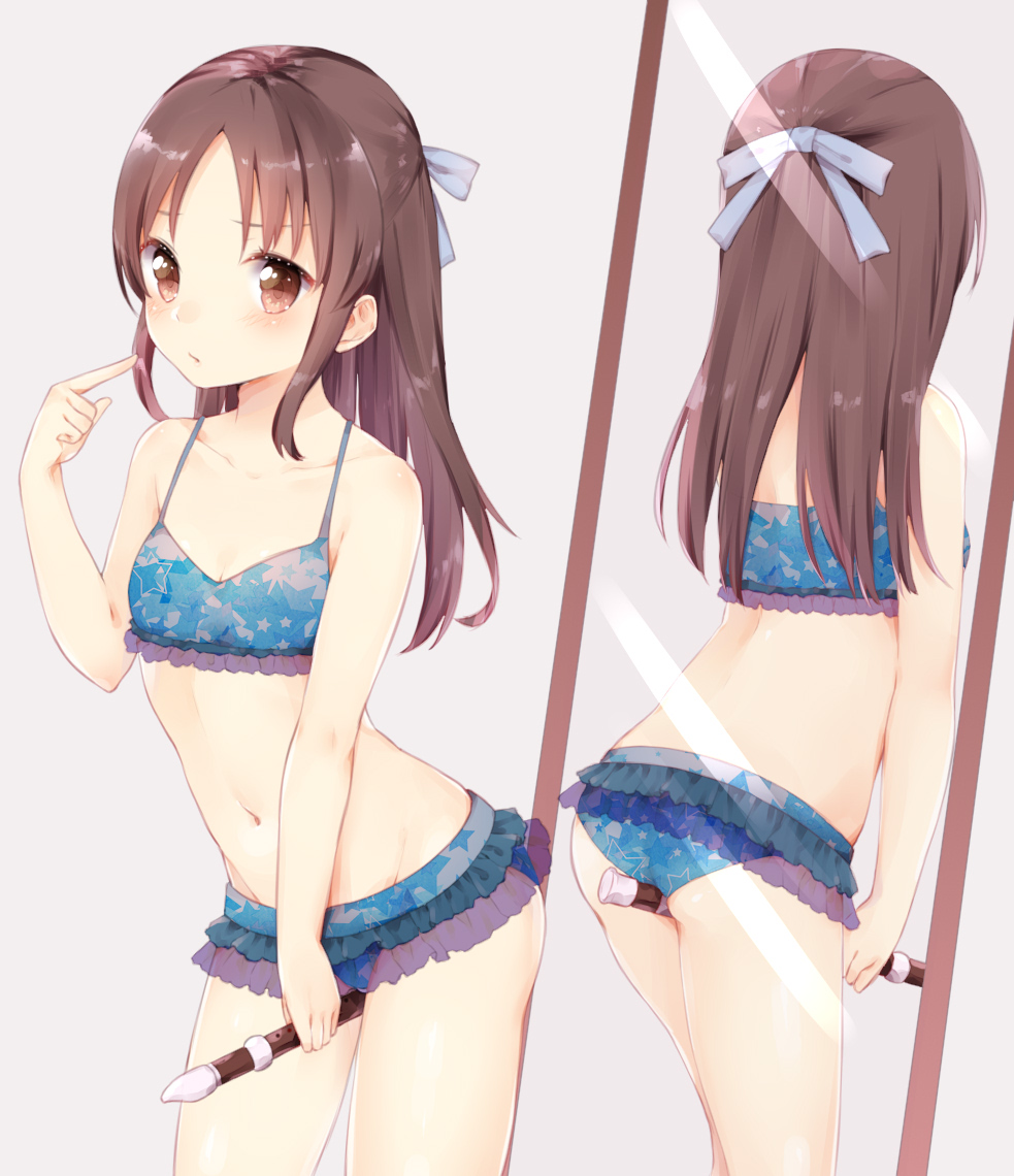10s, 1girl, blush, bow, breasts, brown_eyes, brown_hair, female_focus