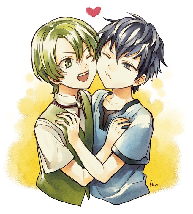 2boys, aged_down, akke, blue_eyes, blue_hair, child, fire_emblem, fire_emblem_echoes:_shadows_of_valentia