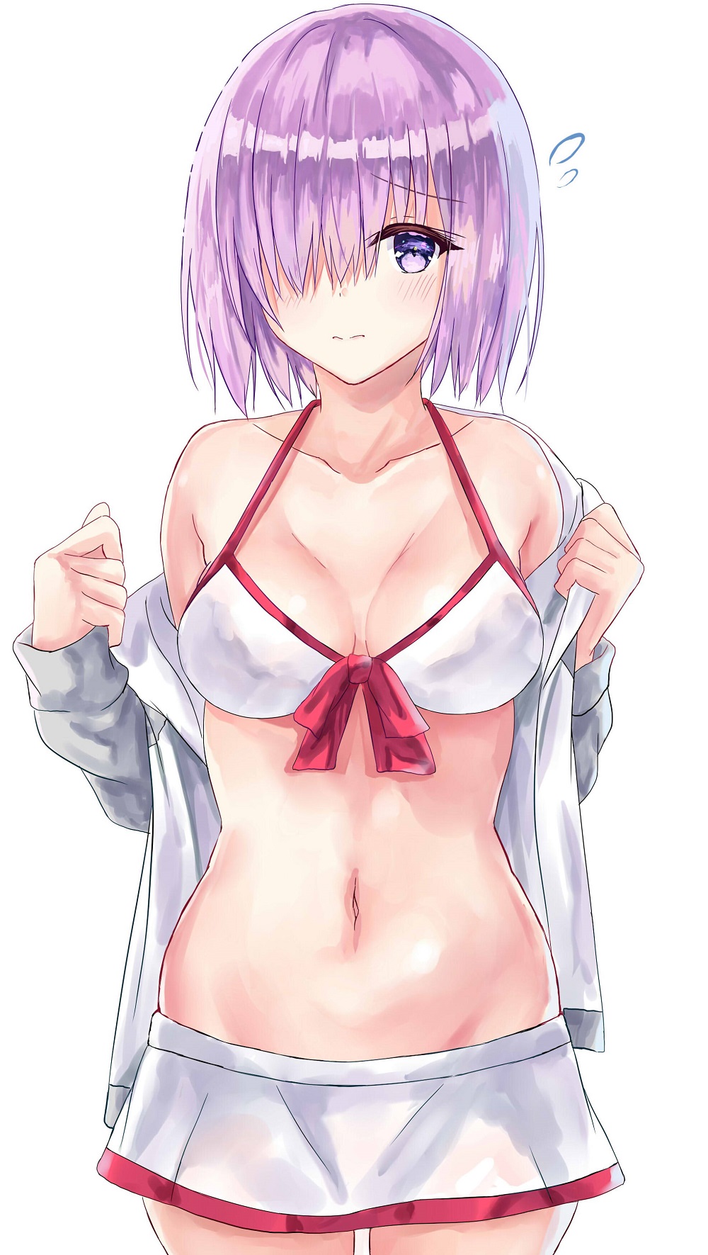 1girl, akaya_(pixiv20545353), bare_shoulders, blush, breasts, cleavage, closed_mouth, collarbone