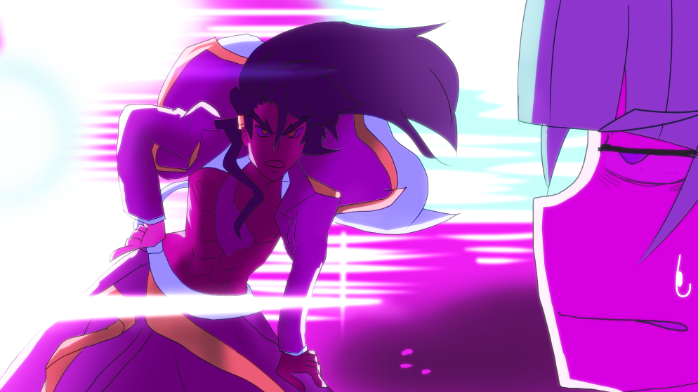 1boy, 1girl, kill_la_kill, parody, saint-germain, senki_zesshou_symphogear, tagme, voice_actor_connection