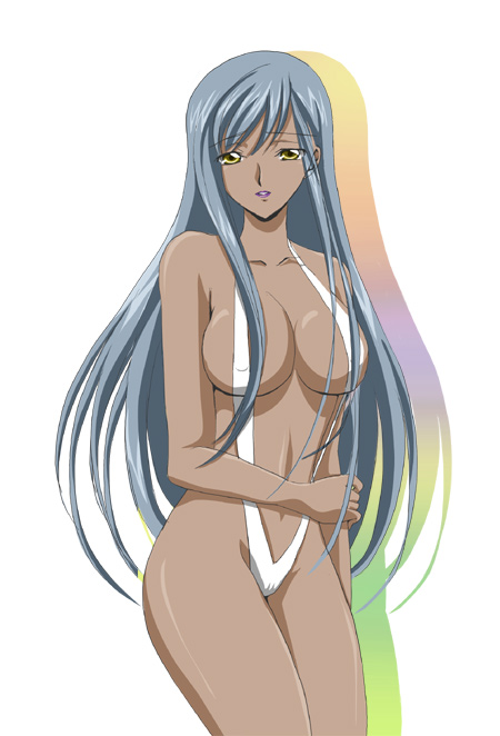 00s, 1girl, breasts, code_geass, dark-skinned_female, dark_skin, female_focus, grey_hair