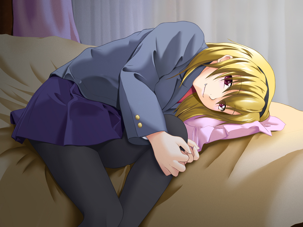 00s, 1girl, aged_up, bad_id, bad_pixiv_id, bed, bed_sheet, blazer