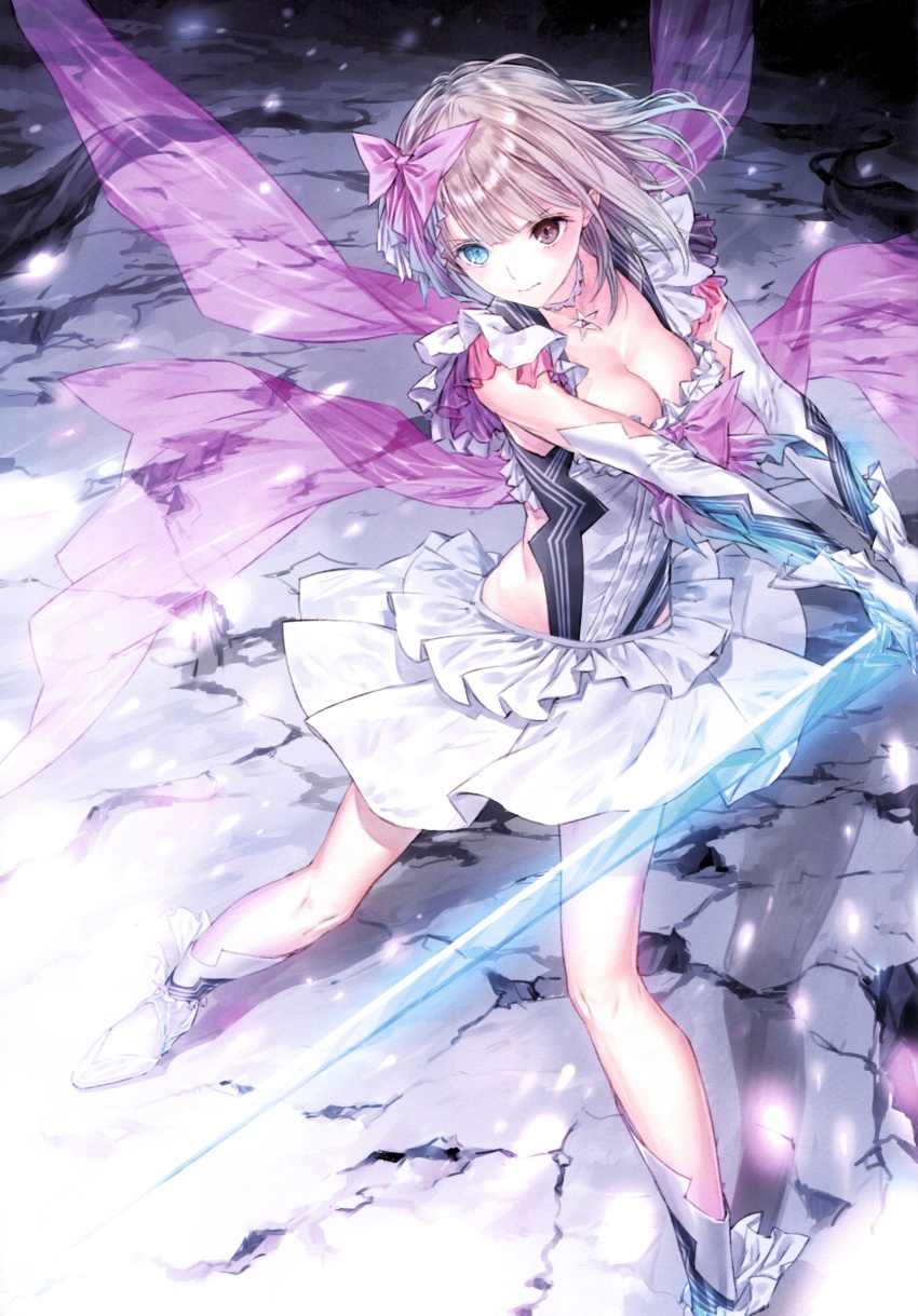 1girl, 3:, 3:<, absurdres, blonde_hair, blue_eyes, blue_reflection_(series), blue_reflection_maboroshi_ni_mau_shoujo_no_ken