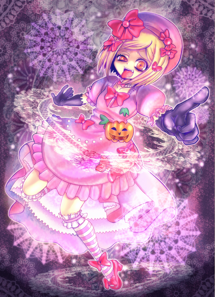 00s, 1girl, ahegao, bad_id, bad_pixiv_id, beret, blonde_hair, crazy_eyes