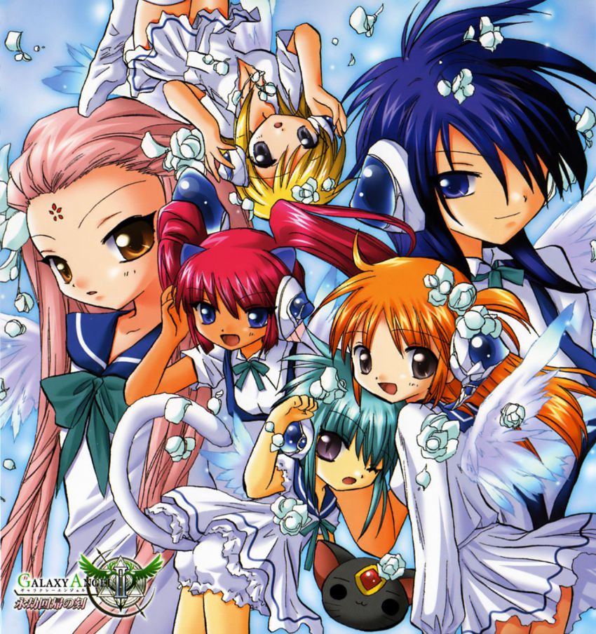 00s, 6+girls, album_cover, anise_azeat, apricot_sakuraba, broccoli_(company), cover, facial_mark