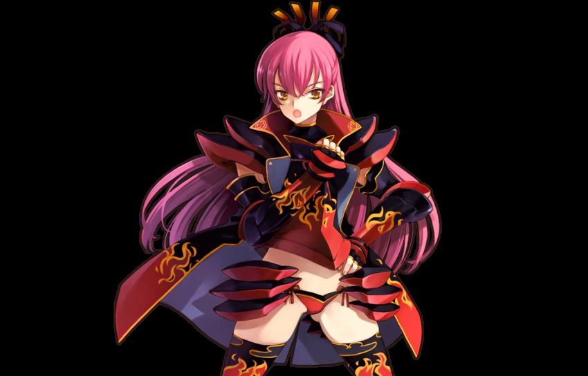 1girl, armor, bikini, bikini_bottom_only, cape, cowboy_shot, eiyuu_senki, female_focus