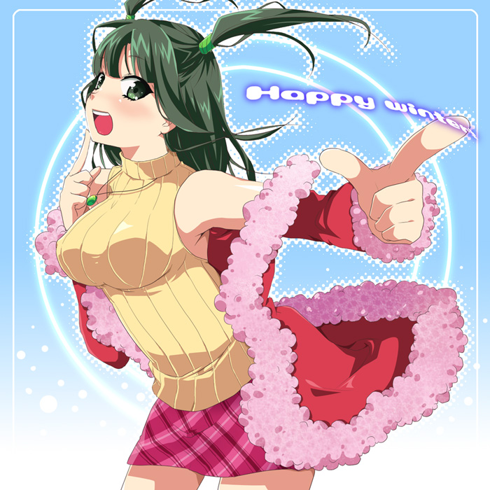 1girl, bad_id, bad_pixiv_id, bare_shoulders, bemani, blush, breasts, cardigan