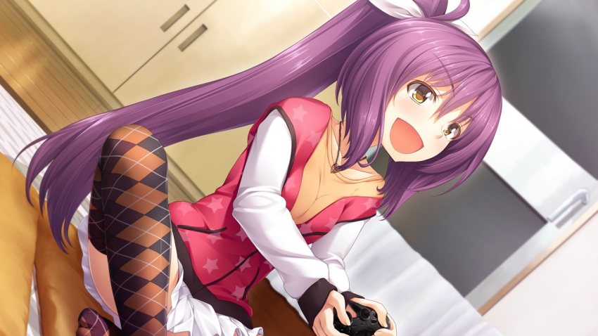1girl, asahina_chitose, bow, char, collarbone, cosmic_cute_(company), female_focus, game_cg