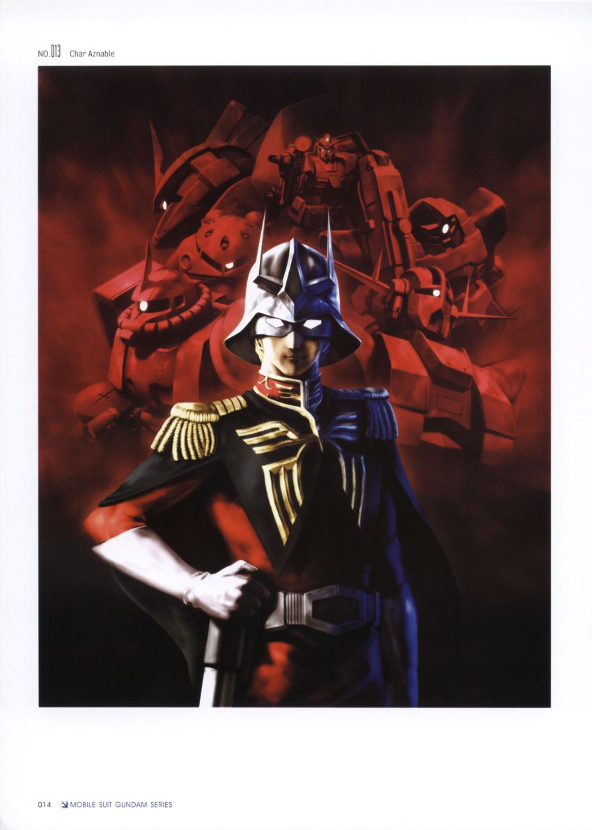 1boy, absurdres, cape, char_aznable, eye_mask, gelgoog, gelgoog_s_char_custom, glowing, gundam, helmet, highres, male_focus, mask, mecha, military, military_uniform, mobile_suit_gundam, morishita_naochika, rick_dom, rick_dom_char_custom, robot, rx-78-2_gundam, rx-78-2_gundam_casval_custom, solo, z'gok_char_custom, zaku, zaku_ii, zaku_ii_s_char_custom, zeong