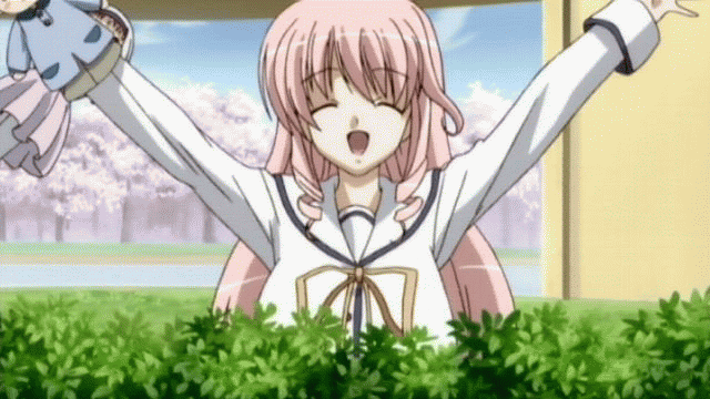 00s, 1girl, animated, animated_gif, anime_screenshot, bouncing_breasts, bow, breasts