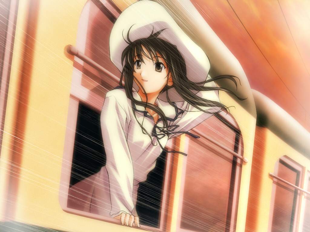 1girl, female_focus, hat, memories_off, memories_off_2nd, minami_tsubame, solo, train