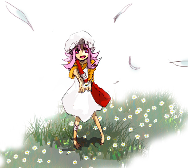 00s, bad_id, bad_pixiv_id, barefoot, casshern_(series), casshern_sins, flower, nico