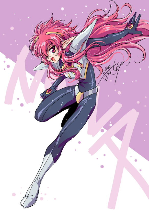 1990s_(style), 1girl, armor, bodysuit, breastplate, breasts, female_focus, full_body