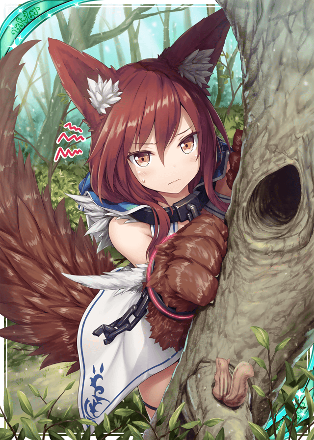 1girl, akkijin, animal_ears, animal_hands, brown_eyes, brown_hair, cuffs, day