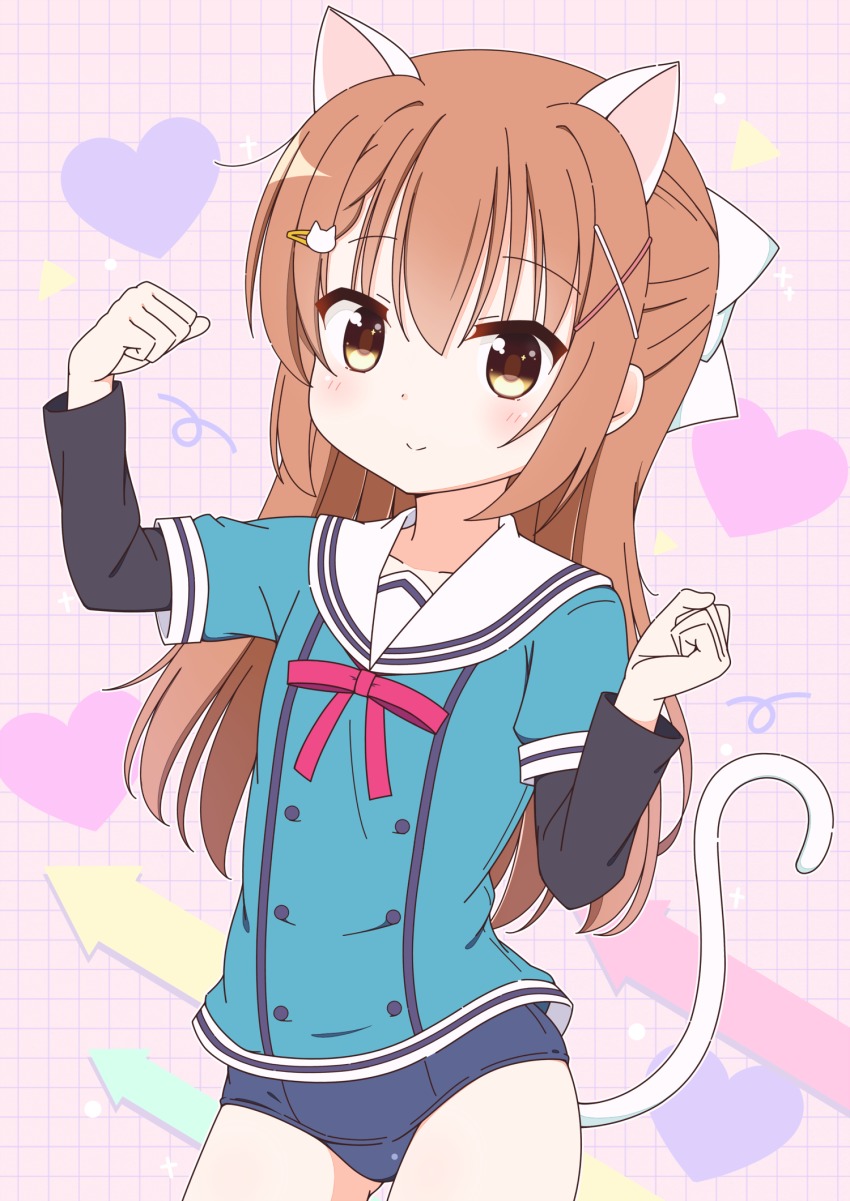1girl, animal_ears, bad_id, bad_pixiv_id, blush, brown_eyes, brown_hair, cat_ears