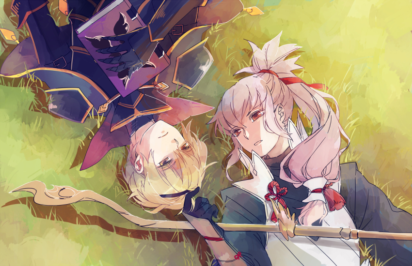 2boys, armor, blonde_hair, brown_eyes, brynhildr_(tome), capelet, fire_emblem, fire_emblem_fates