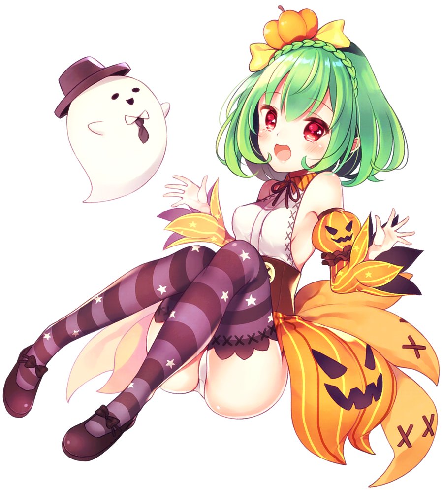 1girl, :d, armpits, black_hat, black_shoes, bow, braid, crown_braid